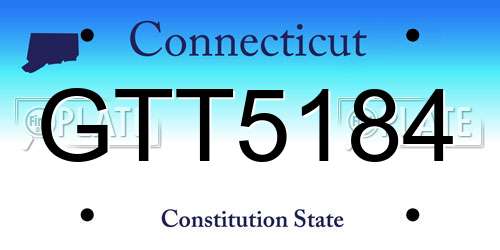 GTT5184 Connecticut License Plate