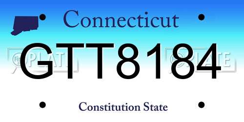 GTT8184 Connecticut License Plate