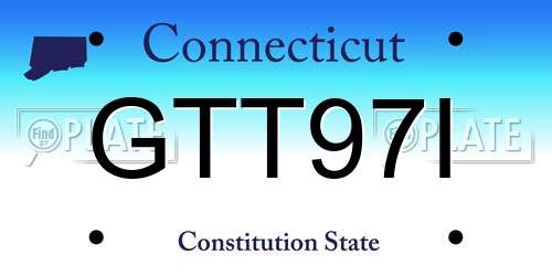 GTT97I Connecticut License Plate