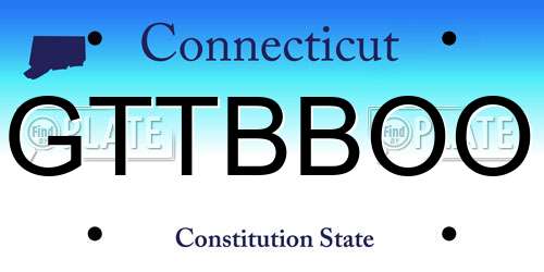 GTTBBOO Connecticut License Plate