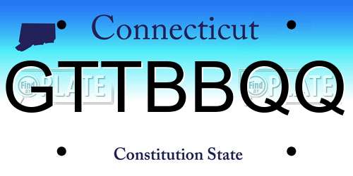 GTTBBQQ Connecticut License Plate