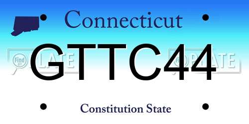 GTTC44 Connecticut License Plate