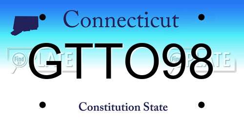 GTTO98 Connecticut License Plate