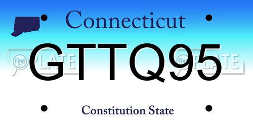 GTTQ95 Connecticut License Plate