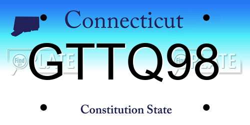 GTTQ98 Connecticut License Plate