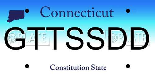 GTTSSDD Connecticut License Plate