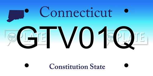 GTV01Q Connecticut License Plate