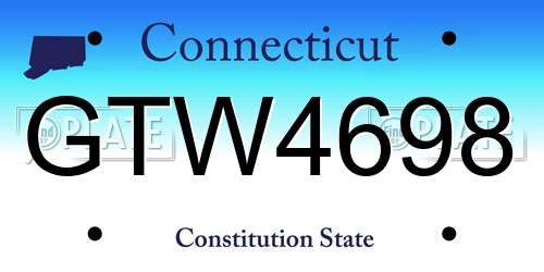 GTW4698 Connecticut License Plate
