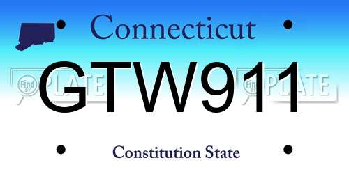 GTW911 Connecticut License Plate