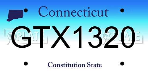 GTX1320 Connecticut License Plate