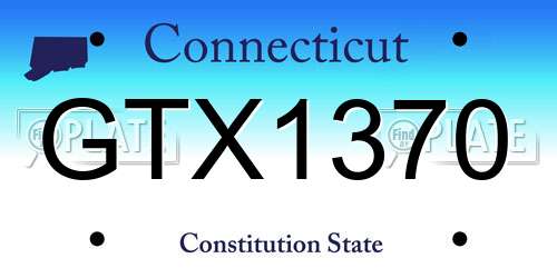 GTX1370 Connecticut License Plate