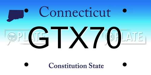 GTX70 Connecticut License Plate