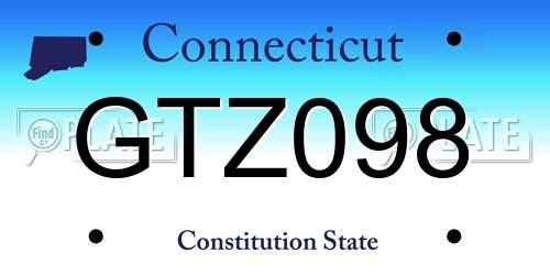 GTZ098 Connecticut License Plate