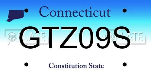 GTZ09S Connecticut License Plate