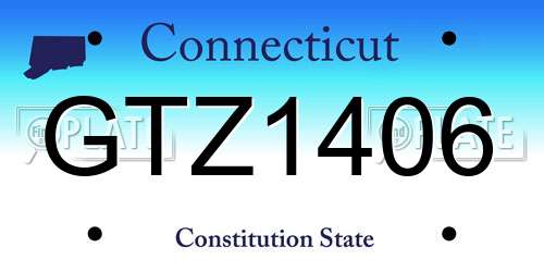 GTZ1406 Connecticut License Plate