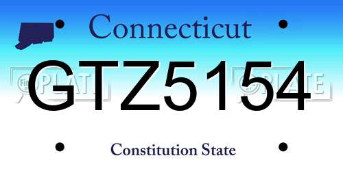 GTZ5154 Connecticut License Plate