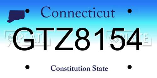 GTZ8154 Connecticut License Plate