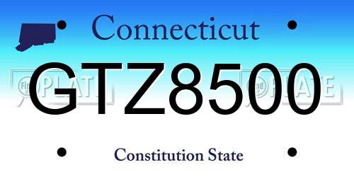 GTZ8500 Connecticut License Plate