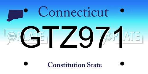 GTZ971 Connecticut License Plate