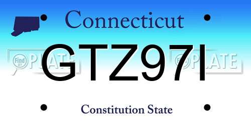 GTZ97I Connecticut License Plate