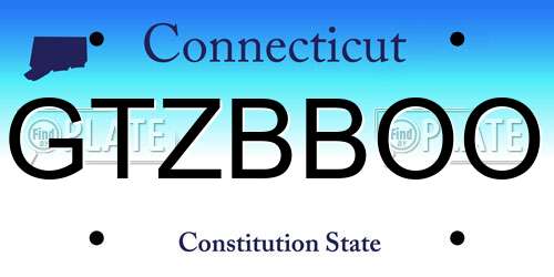 GTZBBOO Connecticut License Plate
