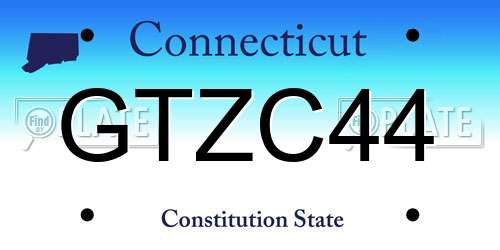 GTZC44 Connecticut License Plate