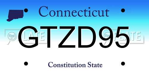 GTZD95 Connecticut License Plate