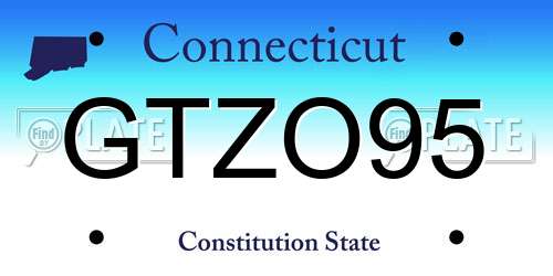 GTZO95 Connecticut License Plate