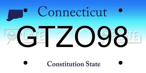 GTZO98 Connecticut License Plate