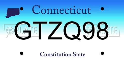 GTZQ98 Connecticut License Plate