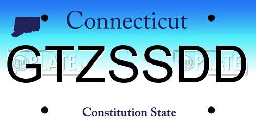 GTZSSDD Connecticut License Plate