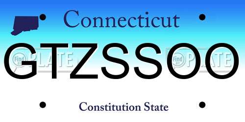 GTZSSOO Connecticut License Plate