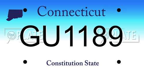 GU1189 Connecticut License Plate