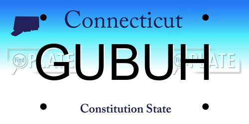 GUBUH Connecticut License Plate