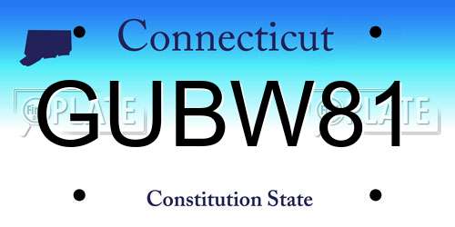 GUBW81 Connecticut License Plate