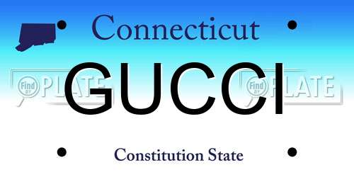 GUCCI Connecticut License Plate