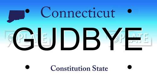 GUDBYE Connecticut License Plate