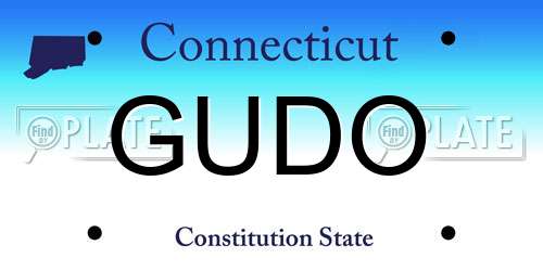 GUDO Connecticut License Plate