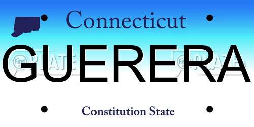 GUERERA Connecticut License Plate