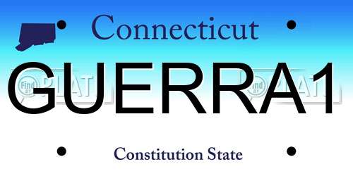 GUERRA1 Connecticut License Plate