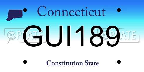 GUI189 Connecticut License Plate