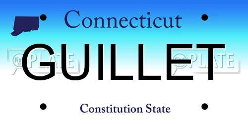 GUILLET Connecticut License Plate