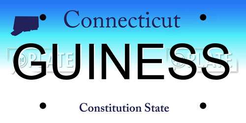 GUINESS Connecticut License Plate
