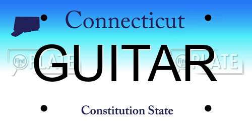 GUITAR Connecticut License Plate