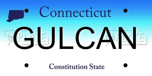 GULCAN Connecticut License Plate