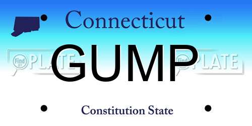 GUMP Connecticut License Plate