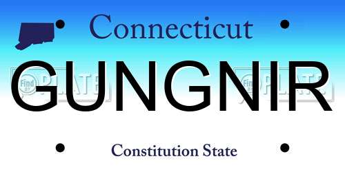 GUNGNIR Connecticut License Plate
