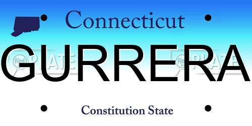 GURRERA Connecticut License Plate