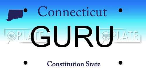 GURU Connecticut License Plate