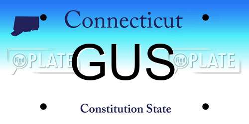 GUS Connecticut License Plate